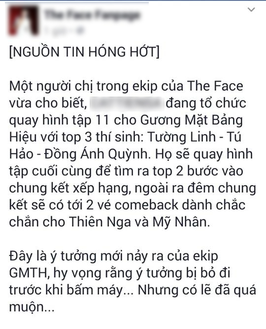 Rộ tin The Face đang quay hình tập cuối để chọn top 2 vào Chung kết - Ảnh 1.