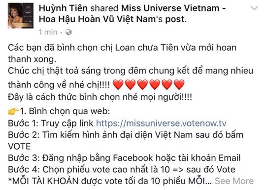 Trước thềm chung kết Miss Universe, Á hậu Thùy Dung, Hoàng Thuỳ và loạt sao Việt đồng loạt kêu gọi ủng hộ cho Nguyễn Thị Loan - Ảnh 9.