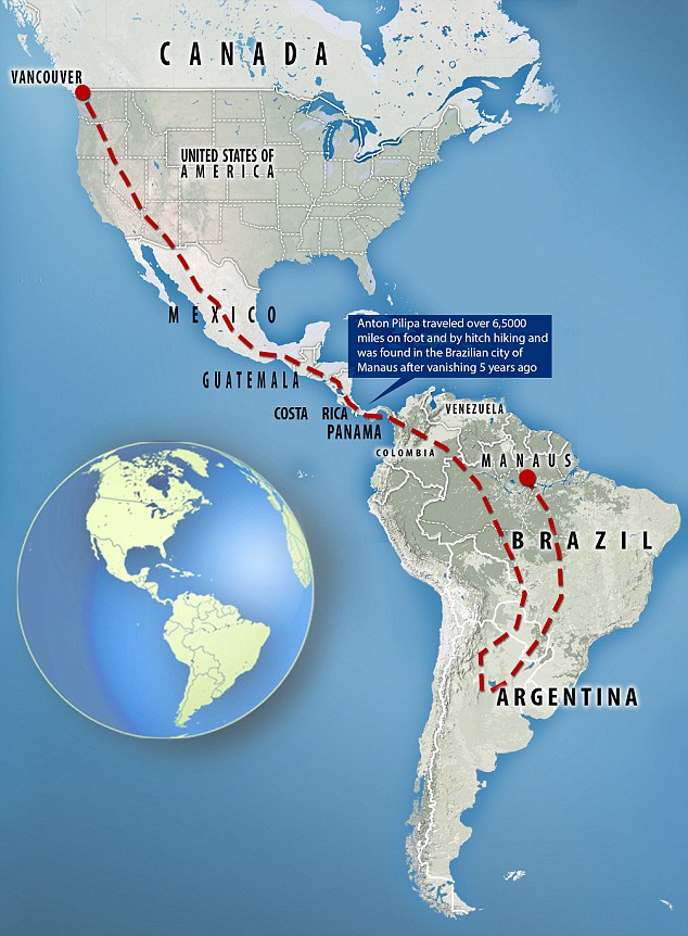 Khó tin câu chuyện người đàn ông mất tích 5 năm, đi lạc hơn 10.000km tới tận rừng rậm Amazon - Ảnh 2.
