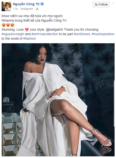 Thật bất ngờ và tự hào: Rihanna diện thiết kế trong BST Em Hoa của Công Trí - Ảnh 4.