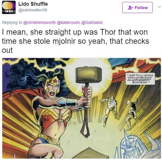 Wonder Woman th&aacute;ch Thor đ&aacute;nh nhau v&agrave; đ&acirc;y l&agrave; c&acirc;u trả lời của Chris Hemsworth! - Ảnh 6.