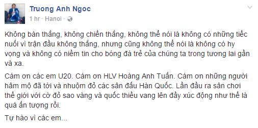 Cảm ơn và tự hào lắm U20 Việt Nam - Ảnh 1.