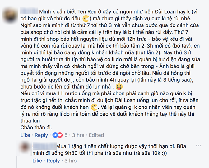 Đại diện trà sữa Ten Ren thừa nhận thiếu sót, khẳng định: Thà mất doanh thu còn hơn không thể mang đến sản phẩm và dịch vụ tốt nhấtT - Ảnh 2. Đại diện trà sữa Ten Ren thừa nhận thiếu sót, khẳng định: Thà mất doanh thu còn hơn không thể mang đến sản phẩm và dịch vụ tốt nhấtT - Ảnh 2.