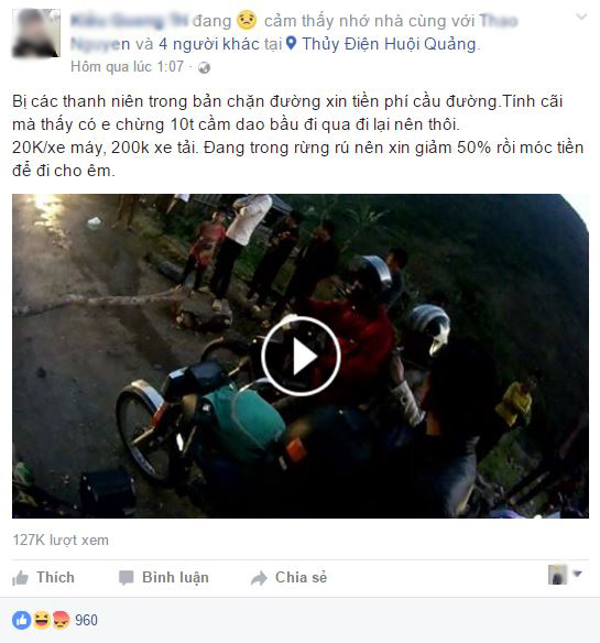 Sơn La: Thanh niên bản tự ý chặn đường thu phí - Ảnh 1.