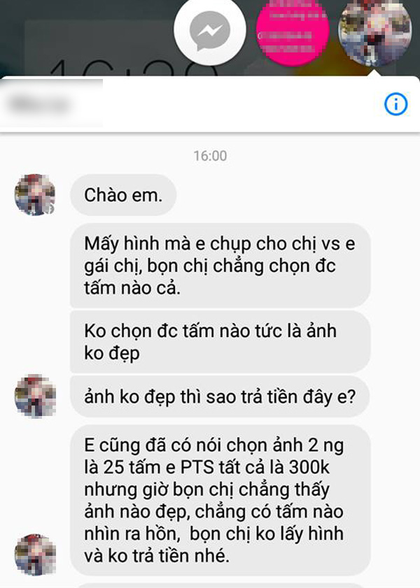 Đà Nẵng: Hai chị em thuê thợ chụp hình Tết xong chỉ trả công 50k và đòi tiền làm mẫu - Ảnh 6.