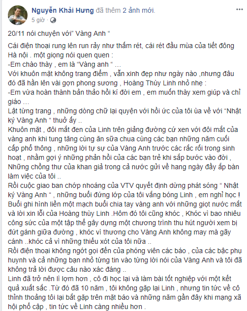 10 năm sau scandal của học trò, đạo diễn Nhật ký Vàng Anh lần đầu trải lòng về Hoàng Thùy Linh nhân ngày 20/11 - Ảnh 1.