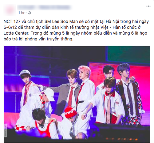 Dàn mỹ nam NCT 127 và đích thân chủ tịch SM Entertainment Lee Soo Man sẽ đến Việt Nam vào tháng 12? - Ảnh 1.