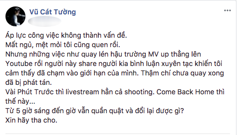 Vũ Cát Tường bức xúc vì hậu trường MV bị quay lén và chia sẻ rộng rãi trên mạng xã hội - Ảnh 1.