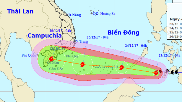 Bão Tembin giật cấp 13 có thể quét qua các tỉnh từ Bà Rịa-Vũng Tàu đến Cà Mau - Ảnh 1.