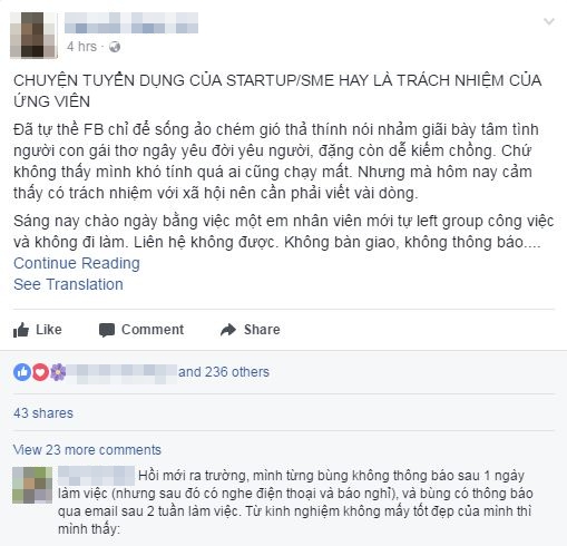Bỏ việc kh&ocirc;ng một lời từ biệt - Lỗi của nh&agrave; tuyển dụng hay l&agrave; tr&aacute;ch nhiệm của ứng vi&ecirc;n? - Ảnh 1.