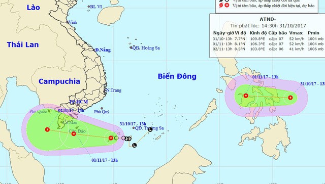 Xuất hiện áp thấp nhiệt đới kép, mưa lớn kèm vòi rồng có khả năng uy hiếp Nam Bộ từ đêm nay - Ảnh 1.