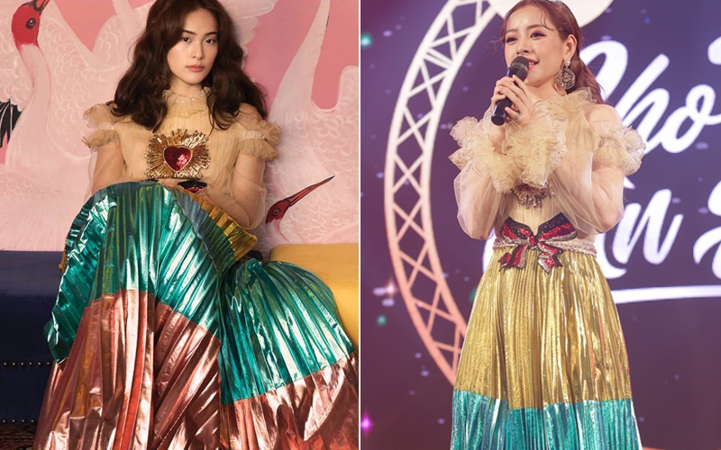 Cùng mặc chung một chiếc đầm cầu kỳ, Chi Pu xinh đẹp nhưng vẫn bị át bởi Hạ Vi sang chảnh - Ảnh 3.