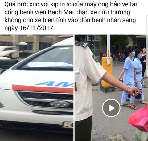 Hà Nội: Bảo vệ bệnh viện Bạch Mai chặn không cho xe cứu thương vào đón bệnh nhân - Ảnh 2.