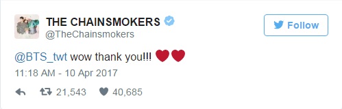 The Chainsmokers bày tỏ cảm xúc trên trang cá nhân của Rap Monster (BTS) - Ảnh 2.