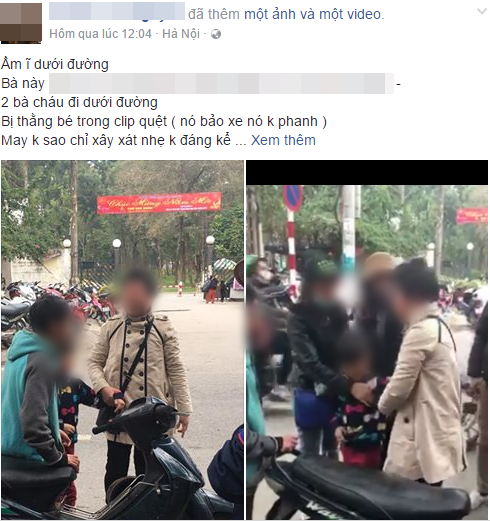 Va quệt trên đường phố Hà Nội, người phụ nữ mắng chửi ầm ĩ vì nghi cậu bé muốn... đâm chết mình - Ảnh 1.
