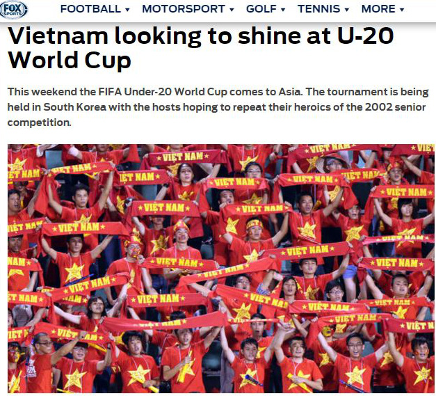 B&aacute;o quốc tế: Việt Nam sẽ tỏa s&aacute;ng tại U20 World Cup - Ảnh 1.