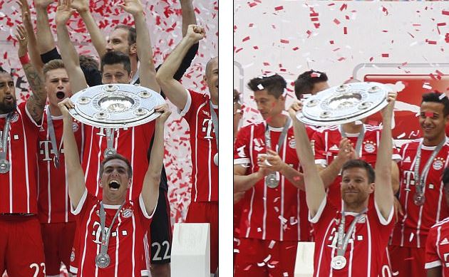 Lahm, Xabi Alonso bị đổ bia lên người trong trận cuối cùng sự nghiệp - Ảnh 7.