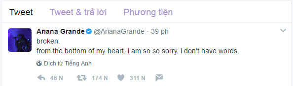 Ariana Grande hoảng loạn tâm lý, tuyệt vọng sau vụ nổ bom trong tour lưu diễn - Ảnh 1.