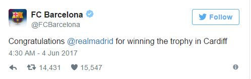 Barca chúc mừng Real vô địch Champions League - Ảnh 2.
