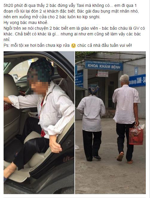 Hành động đẹp: Thấy bác gái đau bụng bên vệ đường, nam thanh niên dừng xe, vội vàng đưa đôi vợ chồng đến bệnh viện - Ảnh 1.