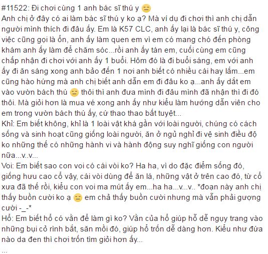 Hẹn h&ograve; với b&aacute;c sĩ th&uacute; y, c&ocirc; g&aacute;i sững sờ khi lần đầu đi chơi đ&atilde; được bổ t&uacute;c kiến thức về... thế giới động vật - Ảnh 1.