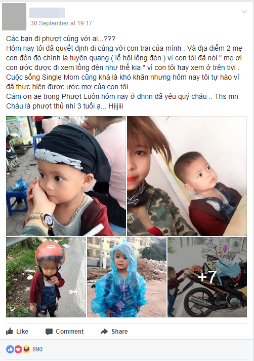Bà mẹ đơn thân 9X dẫn con trai 3 tuổi đi phượt Tuyên Quang để thực hiện uớc mơ cho con xem lễ hội đèn lồng một lần - Ảnh 1.