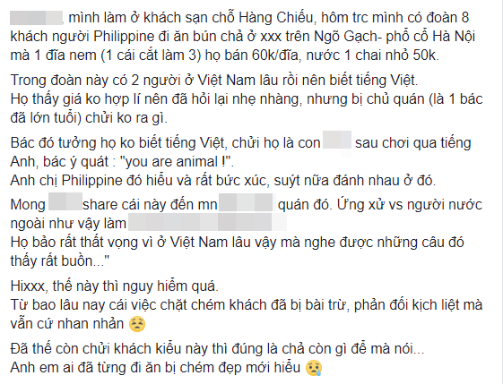 Đoàn khách người Philippines tố bị chửi bới, chặt chém khi ăn bún chả ở phố cổ, bà chủ lên tiếng: 7 người ăn chỉ hơn 1 triệu là bình dân rồi - Ảnh 1.