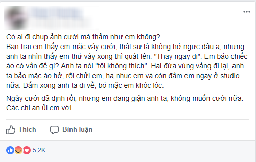 Mặc váy cưới hở ngực, cô dâu bị chú rể đấm luôn tại studio - Ảnh 1.