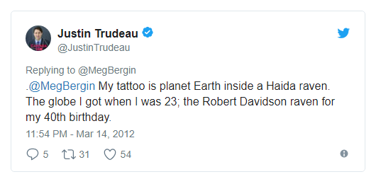 Ý nghĩa thực sự đằng sau hình xăm ấn tượng trên tay Thủ tướng Justin Trudeau - Ảnh 2.