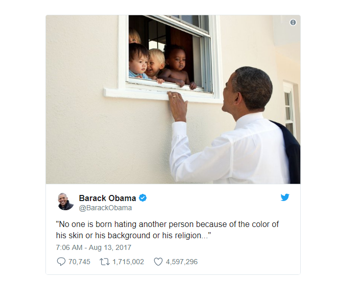 Vượt qua tất cả người nổi tiếng, ông Barack Obama sở hữu dòng Tweet được like nhiều nhất năm 2017 - Ảnh 1.