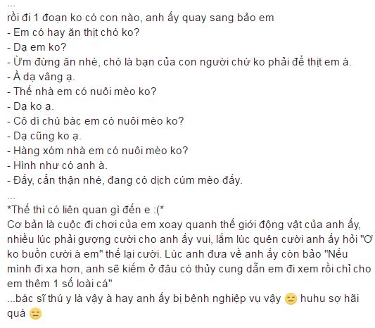 Hẹn h&ograve; với b&aacute;c sĩ th&uacute; y, c&ocirc; g&aacute;i sững sờ khi lần đầu đi chơi đ&atilde; được bổ t&uacute;c kiến thức về... thế giới động vật - Ảnh 2.
