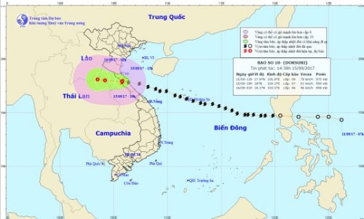 Bão số 10 tiến sâu vào Lào, suy yếu thành áp thấp nhiệt đới - Ảnh 1.