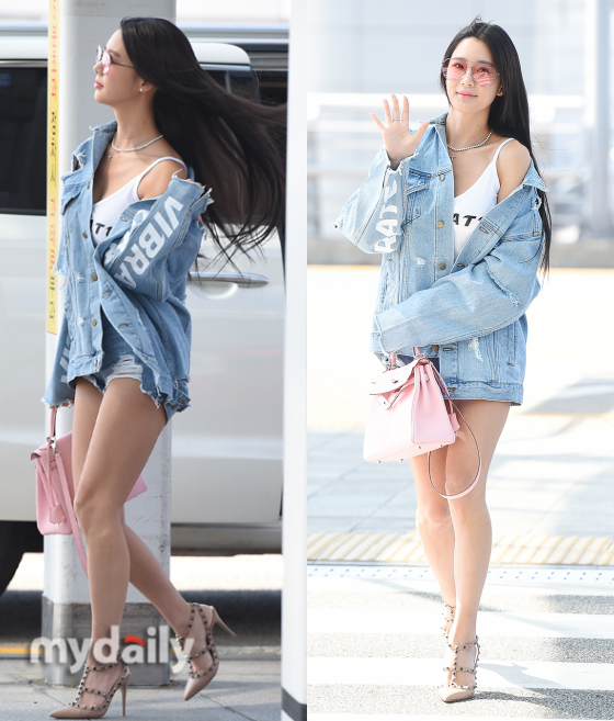 Taeyeon và Clara đọ sắc tại sân bay: Cùng là khoe chân nuột, dễ thương hay sexy giành phần hơn? - Ảnh 2.