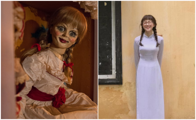 Tóc tết, mái ngố, mắt to: Salim mà cosplay Annabelle thì không ai dám lại gần vì... quá giống! - Ảnh 3.