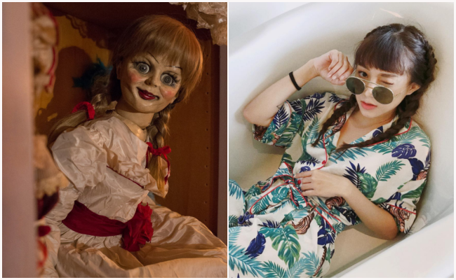 Tóc tết, mái ngố, mắt to: Salim mà cosplay Annabelle thì không ai dám lại gần vì... quá giống! - Ảnh 2.