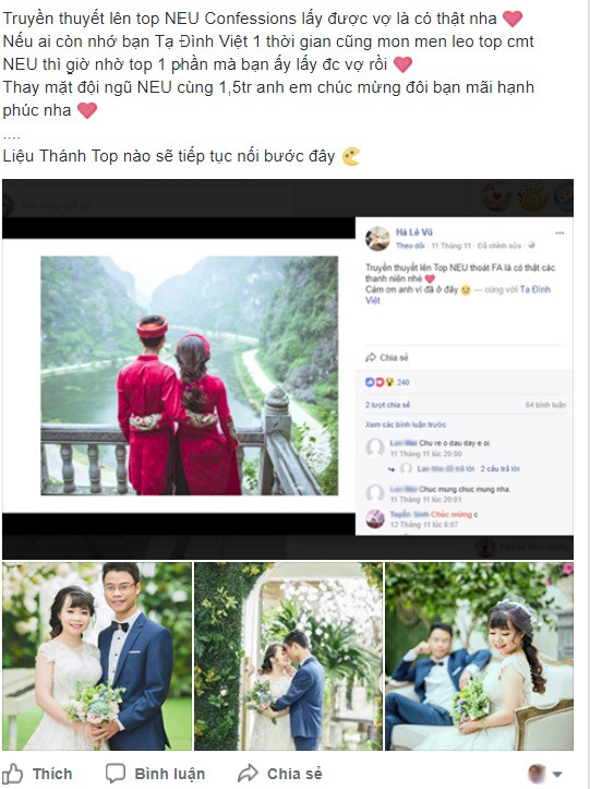 Nhờ chăm đi comment dạo v&agrave; đua top, thanh ni&ecirc;n 29 tuổi tự nhi&ecirc;n lấy được vợ - Ảnh 1.