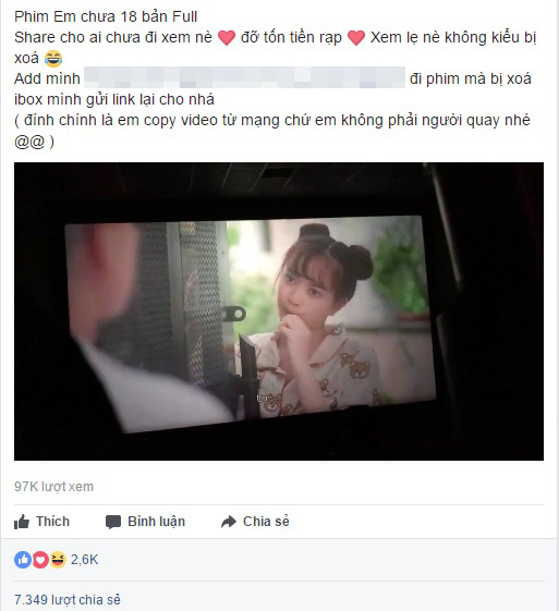 Dù đã được cảnh báo nhưng Em chưa 18 vẫn tiếp tục bị quay lén và phát lại trên Facebook - Ảnh 2.