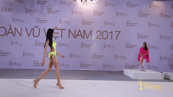 Hoàng Thùy catwalk cuốn hút tại sơ khảo Hoa hậu Hoàn vũ - Ảnh 2.