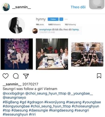 Không chỉ chụp ảnh thân thiết, Seungri còn follow instagram của cô gái xinh đẹp hot nhất hôm nay! - Ảnh 3.