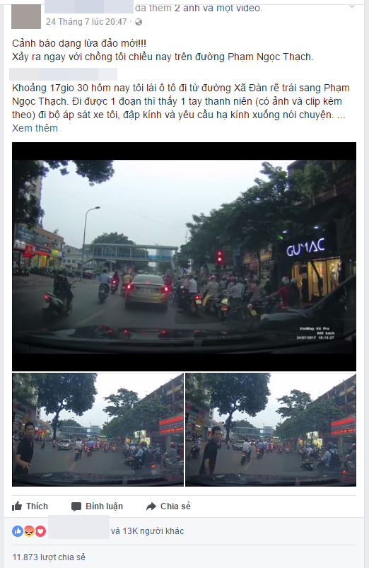 Xôn xao clip người đàn ông chặn đầu xe ô tô, nghi xin đểu giữa phố Hà Nội - Ảnh 1.
