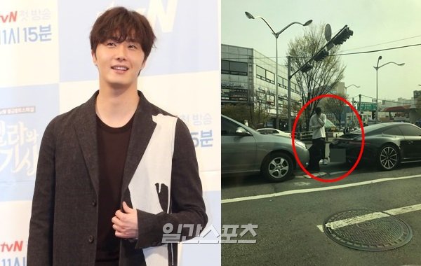 Mỹ nam Jung Il Woo gặp sự cố tai nạn xe hơi - Ảnh 1.