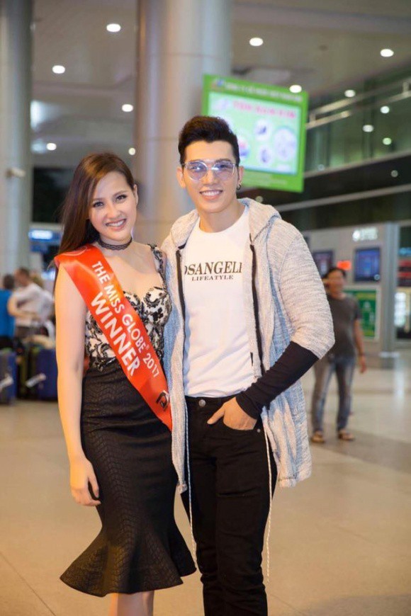 Sau hơn 1 tuần đăng quang Miss Globe 2017, Khánh Ngân rạng rỡ trở về nước - Ảnh 2.