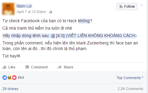 Người ta đồn comment @[4:0] để kiểm tra xem Facebook có bị hack không, nhưng sự thật là bạn bị lừa rồi - Ảnh 1.