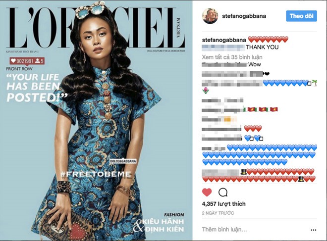 Hoa hậu con nhà giàu Jolie Nguyễn xuất hiện trên Insta của NTK Gabbana và được khen hết lời vì quá xinh - Ảnh 2. Hoa hậu con nhà giàu Jolie Nguyễn xuất hiện trên Insta của NTK Gabbana và được khen hết lời vì quá xinh - Ảnh 2.