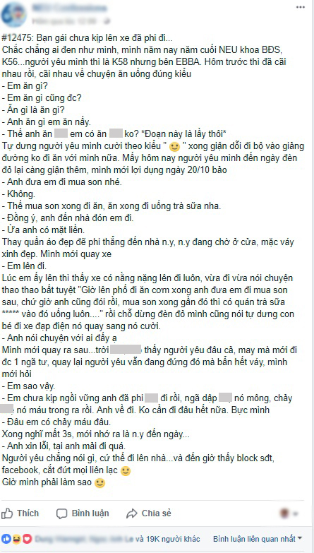 Số đen ngày 20/10: Chàng trai bị bạn gái cắt đứt liên lạc vì lỡ đánh rơi cô giữa đường khi đang đi chơi - Ảnh 1.