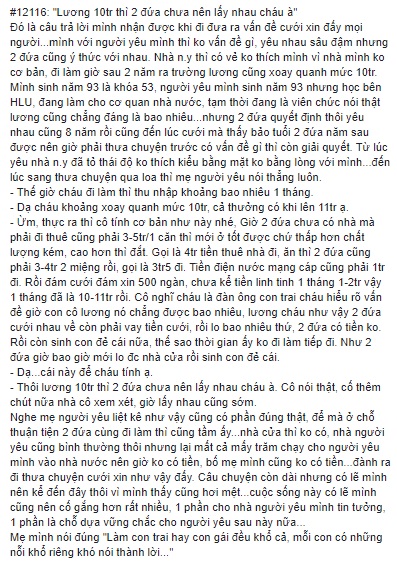 Chàng trai thất vọng khi mẹ bạn gái chưa cho cưới vì lương tháng chỉ có 10 triệu đồng! - Ảnh 1.