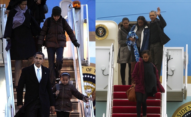 Lần cuối cùng, gia đình Tổng thống Barack Obama trở về sau kỳ nghỉ bằng chuyên cơ Air Force One - Ảnh 3.