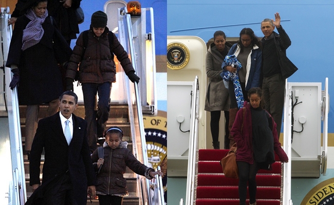 Lần cuối c&ugrave;ng, gia đ&igrave;nh Tổng thống Barack Obama trở về sau kỳ nghỉ bằng chuy&ecirc;n cơ Air Force One - Ảnh 3.