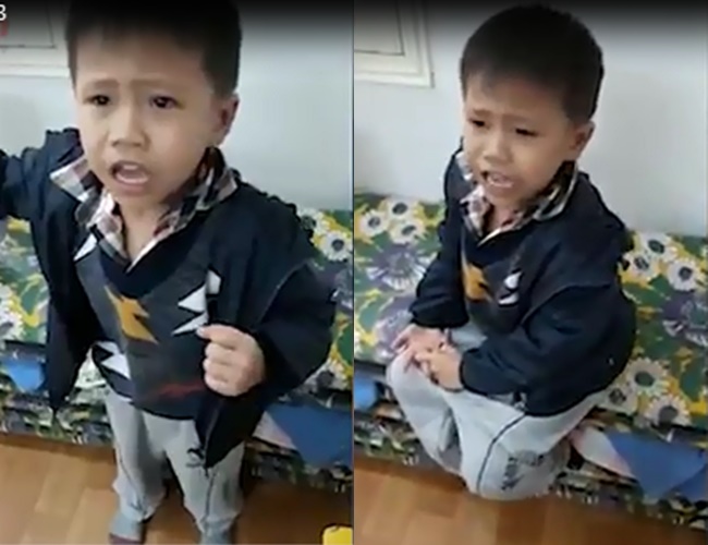Clip lời nhận lỗi dễ thương của b&eacute; trai: Con xin lỗi... để về ba dạy cho con trưởng th&agrave;nh hơn - Ảnh 1.