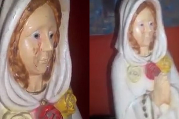 Hàng trăm người kéo tới một thị trấn tại Argentina để chứng kiến tượng Đức mẹ Đồng trinh khóc ra máu - Ảnh 2.